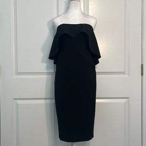 NWOT Chelsea28 strapless black sheath back zip